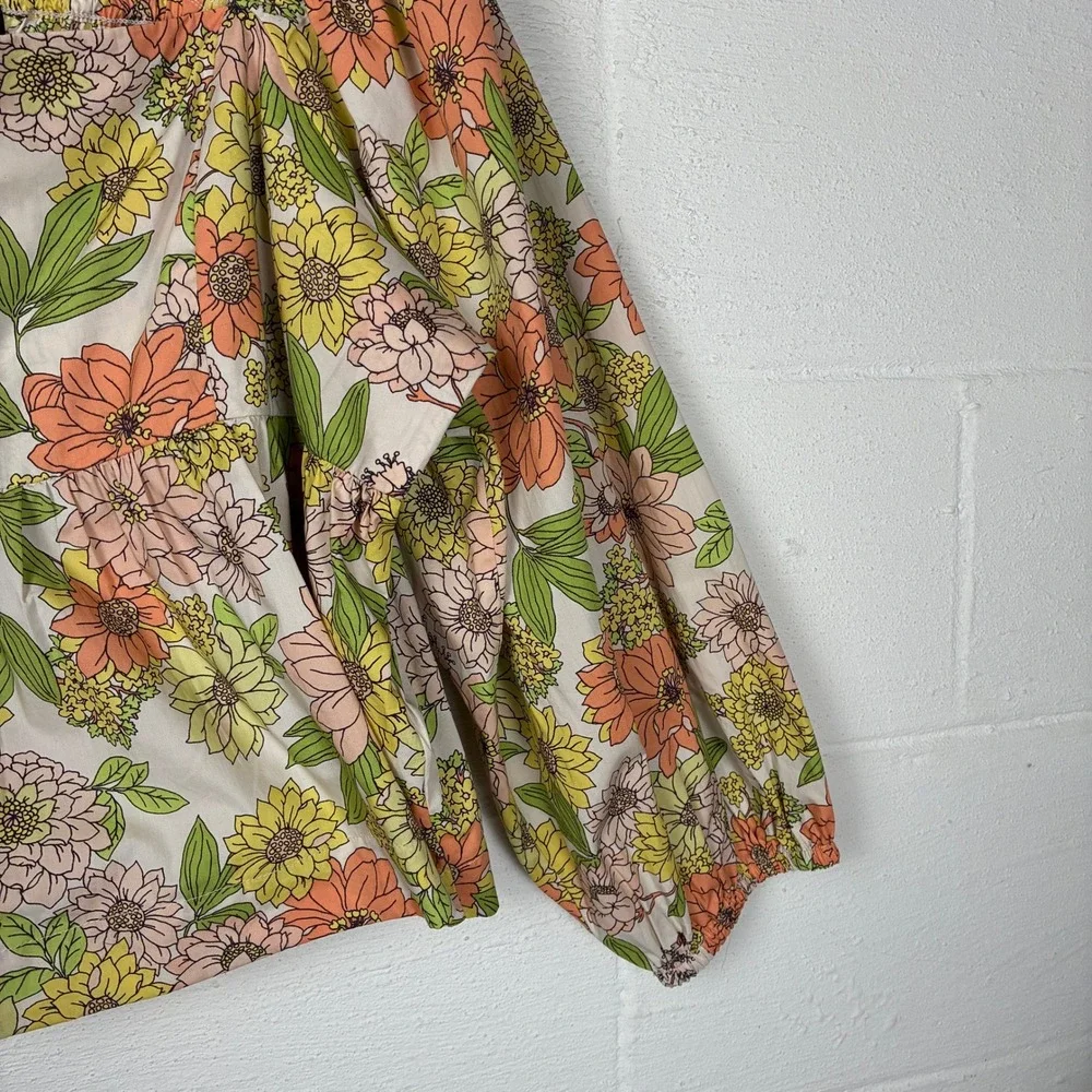 NEW J. Crew Womens Squareneck Tie Front Blouse Top in Zinnia Floral Size 24